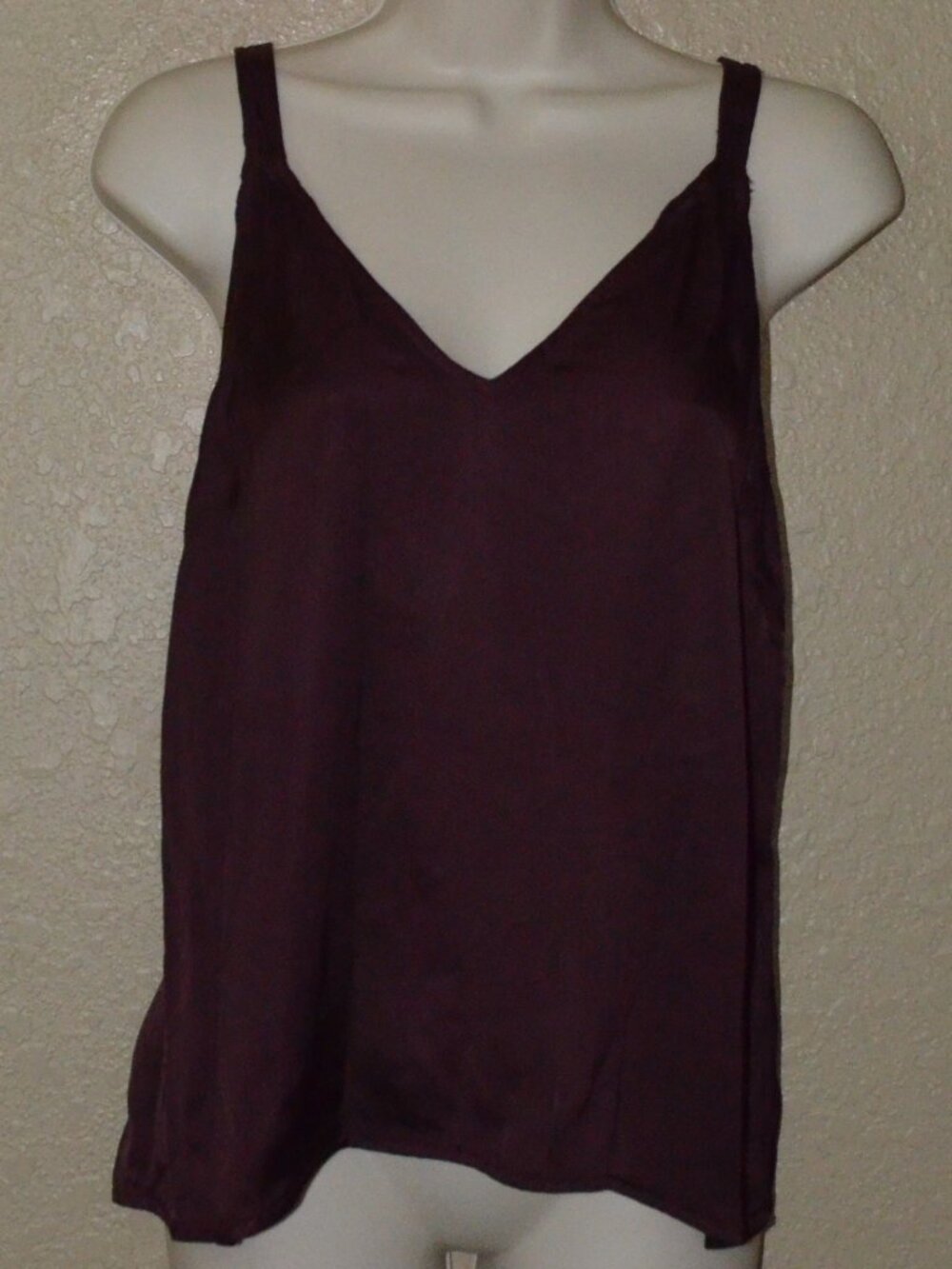Sz 0 XS Raquel Allegra Burgandy Spaghetti Strap Top Blouse